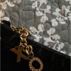 XOXO brown velvet bag